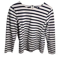 J.Crew Women&#39;s Side Seam Sailor Top, Striped Black &amp; White, Cotton, Size M - $7.89