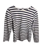 J.Crew Women&#39;s Side Seam Sailor Top, Striped Black &amp; White, Cotton, Size M - $145.16 MXN