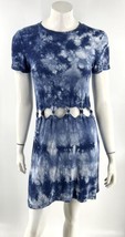 American Eagle Dress Sz S Blue Tie Dye Cutout Waist Short Sleeve Stretch Womens - £26.48 GBP