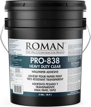 Roman 011305 PRO-838 Heavy Duty Wallpaper Adhesive, 5 gal, Clear - $74.25