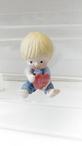 Vintage 1982 Enesco little boy holding a heart 3&quot; figure - $26.99