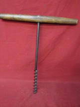 Early Primitive Antique T Handle Wood Auger Barn Beam Hand Drill #11 - $29.69