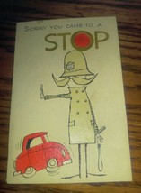 VIntage Gibson Get Well Card Cop British Bobby Red Light Green Light Stoplight - £7.85 GBP