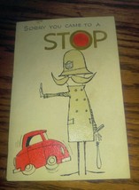 VIntage Gibson Get Well Card Cop British Bobby Red Light Green Light Stoplight - £8.03 GBP