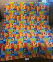 VTG Disney Mickey Mouse &amp; Pluto Throw Blanket 90&#39;s Cotton 37&quot;x48&quot; Crib Lap - $37.39