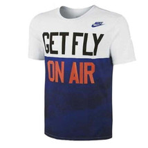 Nike Mens Get Fly On Air Tee Shirt Color White/Blue/Black/Orange Size XS - £47.07 GBP