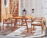 Safavieh PAT7064A-2BX Outdoor Collection Venly Natural and Beige Dining Set - $1,231.99