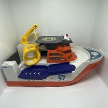 Matchbox 57 Mission Marine Rescue Shark Ship w/out Shark Cargo Helicopter - $22.53