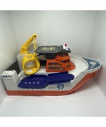 Matchbox 57 Mission Marine Rescue Shark Ship w/out Shark Cargo Helicopter - $22.53