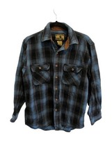 FIELD &amp; STREAM Mens Heavyweight Flannel Shirt Button Up Cotton Black Blu... - $23.99