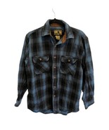 FIELD &amp; STREAM Mens Heavyweight Flannel Shirt Button Up Cotton Black Blu... - £19.22 GBP