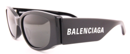 New Balenciaga Bb 0258S 001 Polished BLACK/GREY Lens Authentic Sunglasses 58-18 - £192.08 GBP