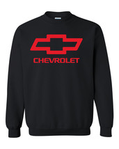 Red Big Chevy Sweatshirt Chevrolet Unisex Black Crewneck Sweatshirt Tee - £19.56 GBP