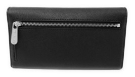 R Michael Kors Jet Set Large Trifold Wallet Black Leather Silver 35S8STVF7L FS - £71.21 GBP