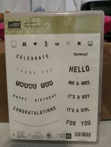 Stampin Up Any Occasion Stamp Set Sale-A-Bration Banner Phrases Words NEW - £7.66 GBP