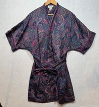 Vintage Y2K J.O. Intimates Paisley Kimono Robe Silky Lightweight Womens ... - $17.63