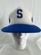 Vintage S Logo Blue Snapback Mesh Hat Players by Designer Award Headwear... - £11.08 GBP