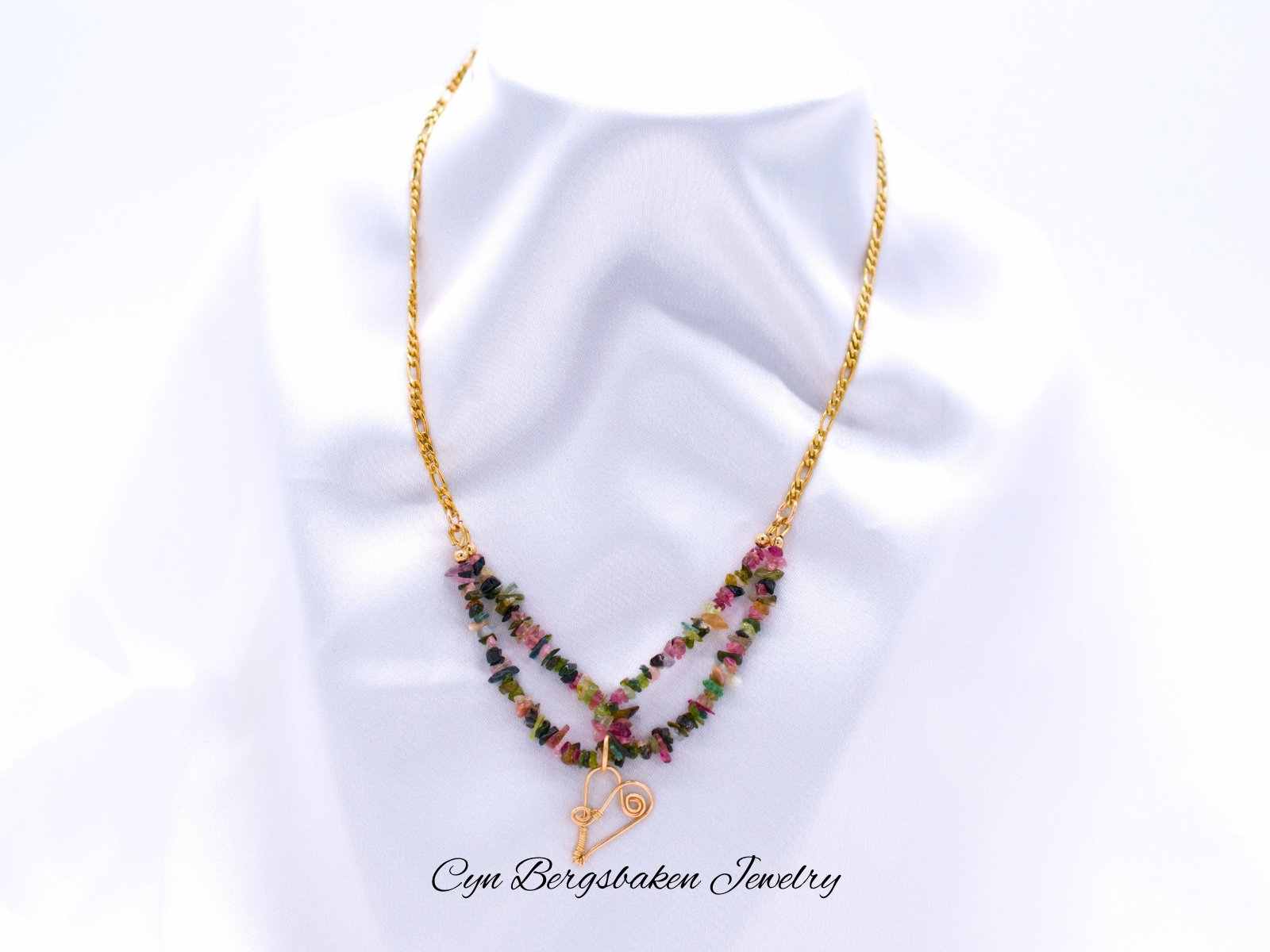 Multi-Faceted Tourmaline necklace Infused with Reiki Energy - $269.39