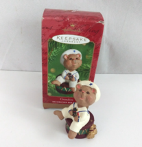 2001 Hallmark Keepsake Grandson Sailor Teddy Bear Sitting On Drum (B) - $4.94