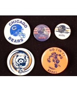 5 Pinback Buttons Vintage Chicago Bears 1971, 1994, 1991 VGC - €13,79 EUR