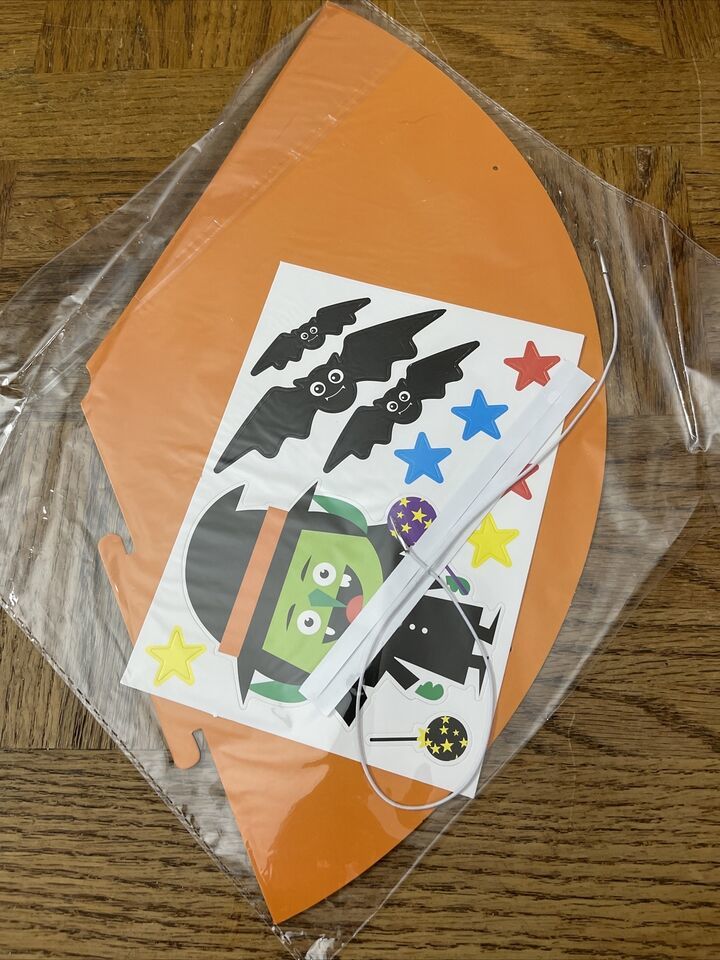 Halloween Paper Hat Kit Orange Bats - $6.63