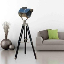 Designer chrome finish with black wooden stand spotlight search light fl... - £190.46 GBP