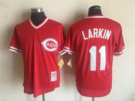 Cincinnati Reds #11 Barry Larkin Jersey Old Style Uniform Red - $38.69