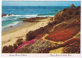 California Postcard Laguna Beach Sloping Banks Heisler Park - $2.07