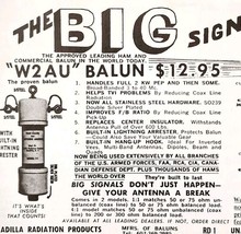 1975 Unadilla Radiation W2 AU Ham Radio Balun Advertisement Electronics ... - $368.38 MXN