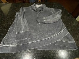Calvin Klein Logo Women’s Knit Top, Velour, Cross Front,  XXL, Gray Well... - $9.46