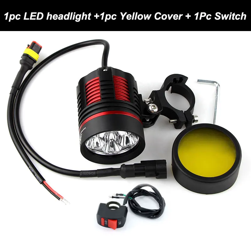 Motorcycle headlight LED spotlight 12v Electric bicycle light moto fog l... - $95.71