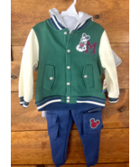New W/ Tags Disney Mickey Mouse Bomber Jacket/Tshirt/Pants 3-Piece Set 3T - $452.95 MXN