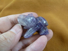 Y-ELE-560 Amethyst Elephant Gemstone Carving Gem Figurine Safari Zoo Trunk Up - £11.01 GBP