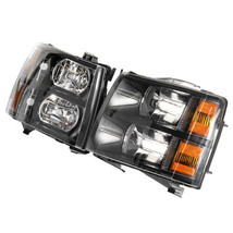 Headlights Lamps Black Housing Left+Right for 07-13 Chevy Silverado 1500 2500HD - £82.61 GBP