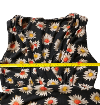 Womens Black Daisy Print Sleeveless Midi Fit &amp; Flare Dress sz L - £9.64 GBP