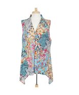 Spense Womens Blouse Size 2X Handkerchief Hem COLORFUL Floral POLY Top T... - $19.79