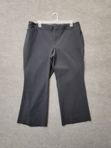 EDDIE BAUER Curvy Fit Pants Womens 22W Dark Gray Cotton Stretch Light Flare Leg - £17.75 GBP