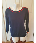 Tommy Hilfiger Women&#39;s Large Red/White/Navy Blue Long Sleeved Sweater (NEW) - £23.75 GBP