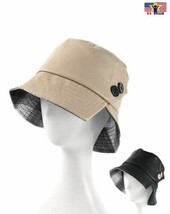 Women Spring Collapsible Button Deco Leather New Bucket Hat Fisherman Sun Cap - £12.84 GBP