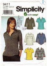 Simplicity 9411 Misses Relaxed Fit Tops 6 Made Easy 6, 8, 10, 12 UNCUT FF - £7.42 GBP