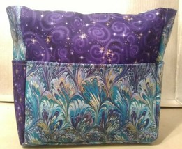 purple stars abstract colors geometrical purse project bag handmade - £29.14 GBP