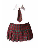 Womens Plus Size Schoolgirl Fantasy Roleplay Costume- Plaid Skirt and Ti... - $27.95