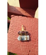 Blue Kyanite &amp; purple Quartz pendant. - $28.00