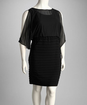 Jessica Howard Black Plus-Size Blouson Dress 16W - £43.26 GBP