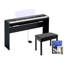 Yamaha P45 Digital Piano Education Bundle, Black with Yamaha Accessories - £1,022.29 GBP
