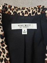 Nine West Suit Separates Jacket Womens Size 8 Black Leopard Print Faux Pockets - £21.32 GBP