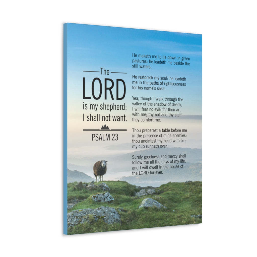  Psalm 23 Blue Sky Bible Verse Canvas Christian Wall Art Ready t - £65.93 GBP - £109.90 GBP