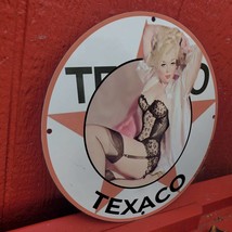 Vintage Texaco Gasoline Fuel Filling Station Porcelain Gas &amp; Oil Pump Sign - £99.91 GBP