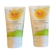 2X Burts Bees Baby 2 in 1 Cream &amp; Powder Talc-Free Diaper Rash Cream 4Oz Shea - £43.26 GBP