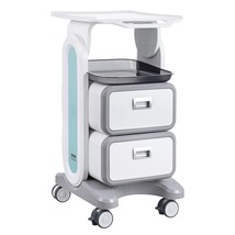 VEVOR 3 Tiers Lab Carts Mobile Medical Cart with 2 Drawers &amp; 1 Top Tray ... - $275.49